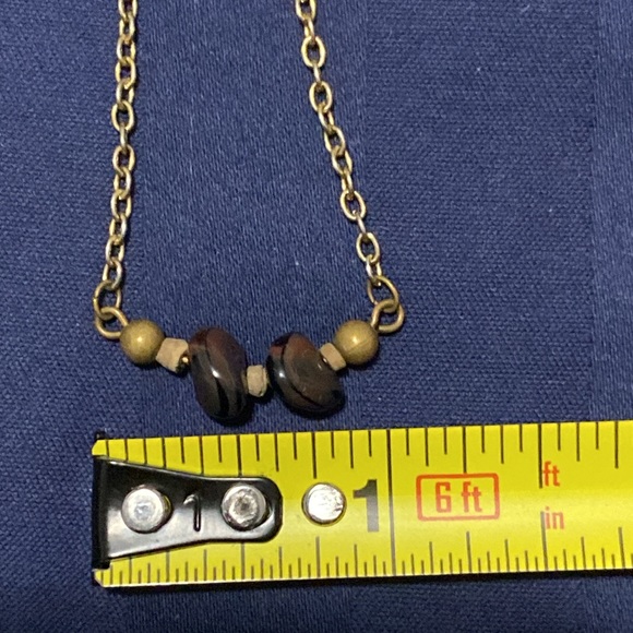 Necklace with two stones, may be petrified wood, unknown stones. - Picture 5 of 5